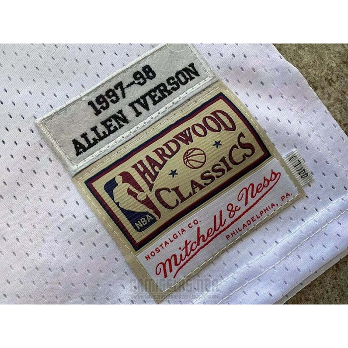 Camiseta Philadelphia 76ers Allen Iverson #3 Mitchell & Ness 1997-98 Tattoo Blanco